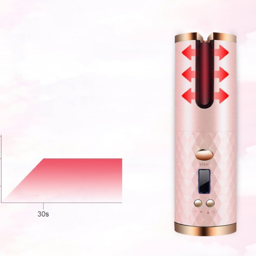 Modelador Cabelo Cachos Ondulador Automático Sem Fio 4 Cores Bivolt