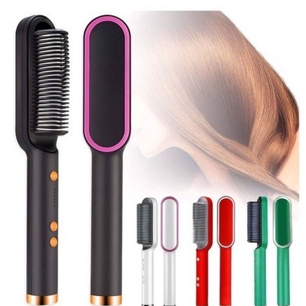 Escova Alisadora Bivolt 5 em 1 - Alisa, Hidrata, Modela, Alinha e Anti-Frizz 110V