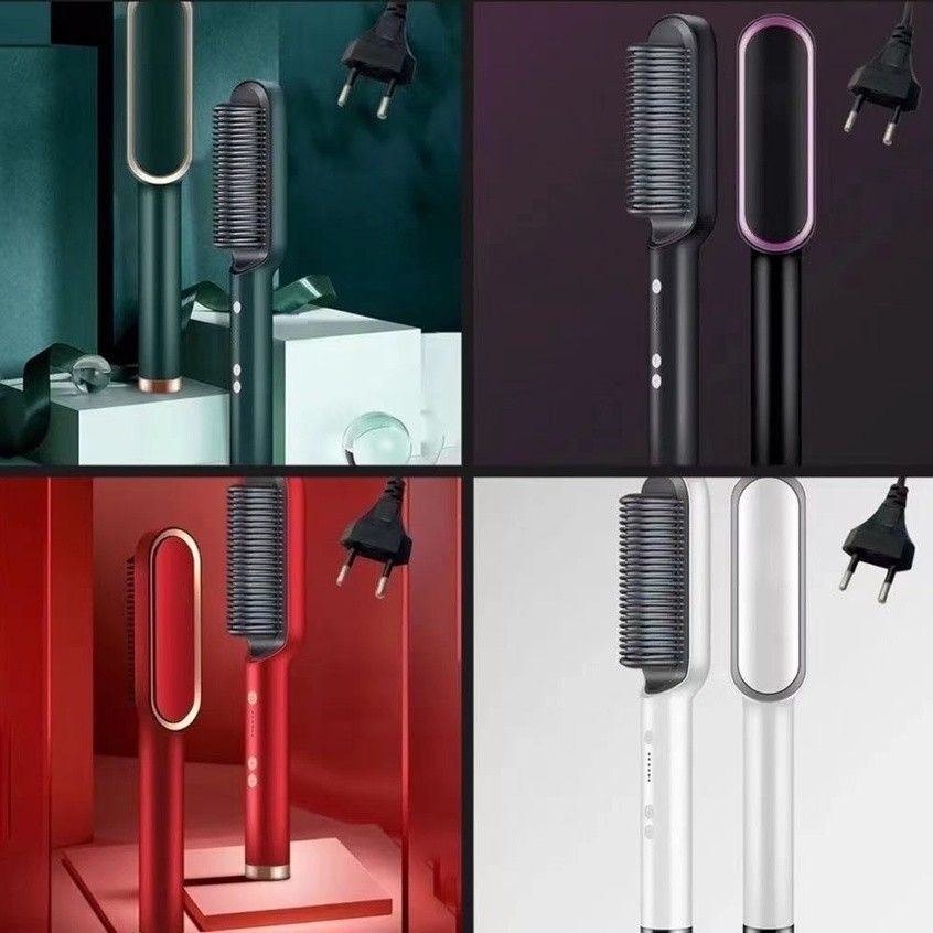 Escova Alisadora Bivolt 5 em 1 - Alisa, Hidrata, Modela, Alinha e Anti-Frizz 110V