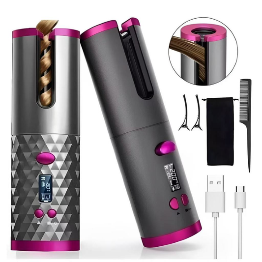 Modelador Cabelo Cachos Ondulador Automático Sem Fio 4 Cores Bivolt