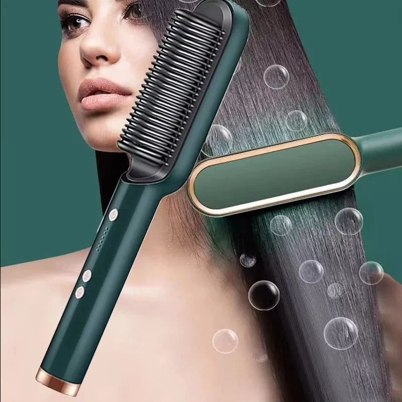 Escova Alisadora Bivolt 5 em 1 - Alisa, Hidrata, Modela, Alinha e Anti-Frizz 110V