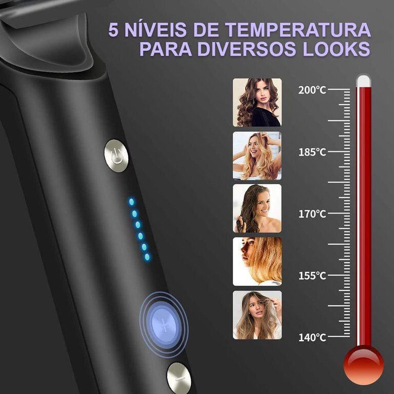 Escova Alisadora Bivolt 5 em 1 - Alisa, Hidrata, Modela, Alinha e Anti-Frizz 110V