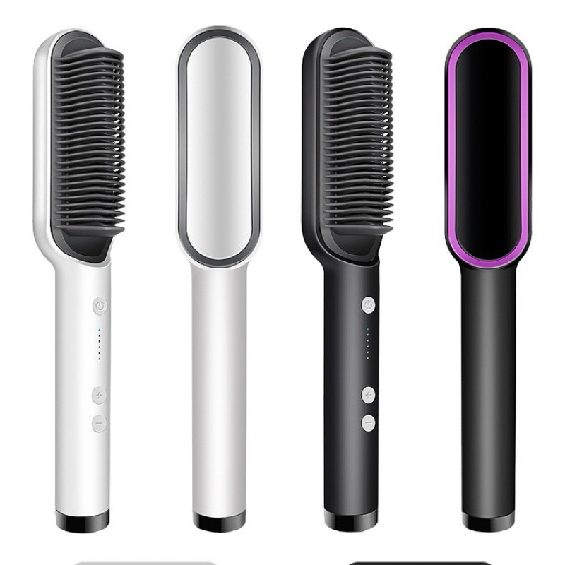 Escova Alisadora Bivolt 5 em 1 - Alisa, Hidrata, Modela, Alinha e Anti-Frizz 110V