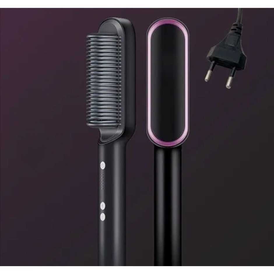 Escova Alisadora Bivolt 5 em 1 - Alisa, Hidrata, Modela, Alinha e Anti-Frizz 110V