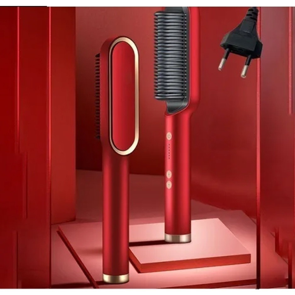 Escova Alisadora Bivolt 5 em 1 - Alisa, Hidrata, Modela, Alinha e Anti-Frizz 110V