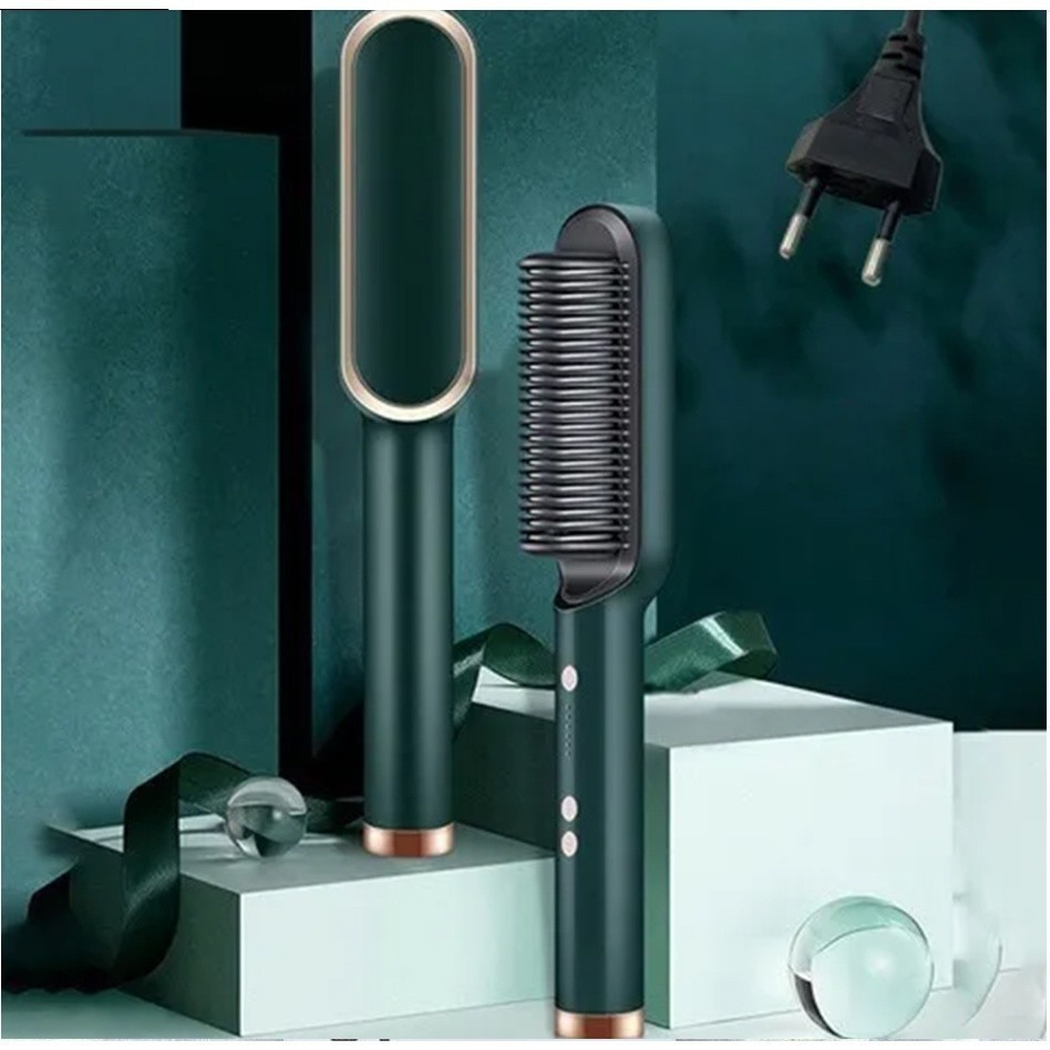 Escova Alisadora Bivolt 5 em 1 - Alisa, Hidrata, Modela, Alinha e Anti-Frizz 110V