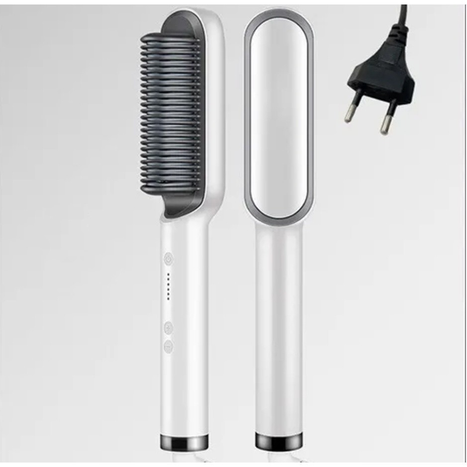 Escova Alisadora Bivolt 5 em 1 - Alisa, Hidrata, Modela, Alinha e Anti-Frizz 110V