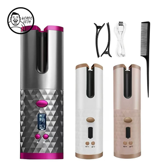 Modelador Cabelo Cachos Ondulador Automático Sem Fio 4 Cores Bivolt
