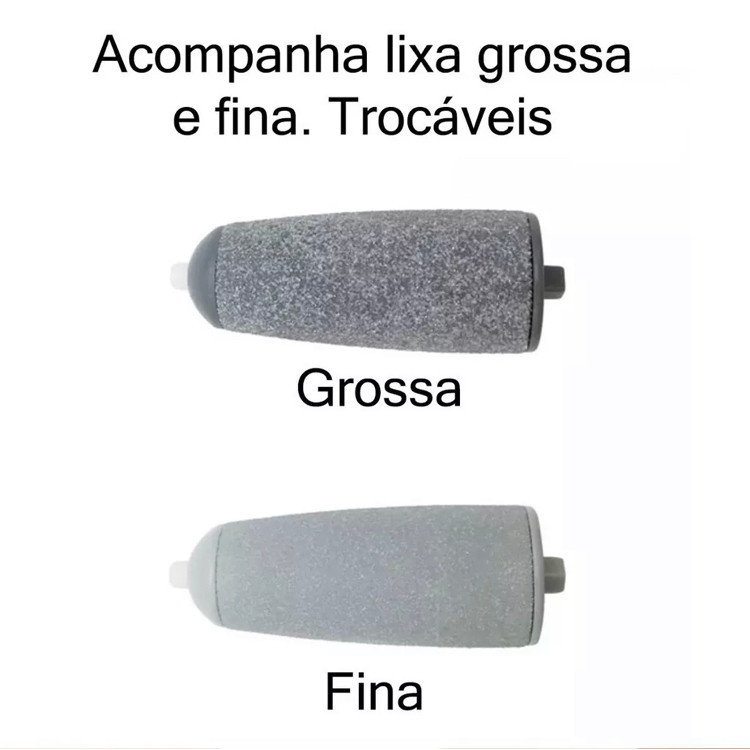 Lixador Pé Elétrico Esfoliador Tira Calos Pedicure Portátil Lixa Podologa Spa dos Pes Elimina Calosidade e Rachadura Usb