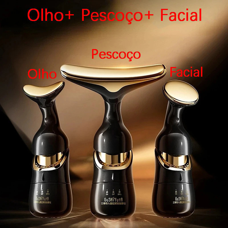 3 Em 1 Massageador Facial Introdutor De Microcorrente De Olho De Pescoço Rejuvenescimento Da Pele Dispositivo De Beleza