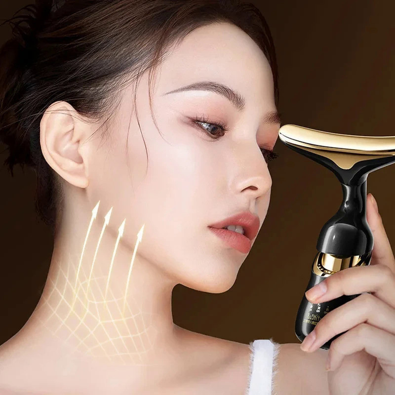 3 Em 1 Massageador Facial Introdutor De Microcorrente De Olho De Pescoço Rejuvenescimento Da Pele Dispositivo De Beleza